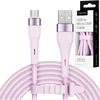 USB - microUSB kabelis 1 m silikoninis rožinis Kruger & Matz Basic