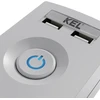 KEL Listwa zasilająca su bezpiecznikiem i układem przeciwprzepięciowym professional, 5 gniazd, 2 porty usb, ilgis 1,5m, 10a, 230v, 2300w, pilka