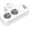 KEL Rozgałęźnik podwójny su włącznikiem i lampką; 2x gniazda wtyczkowe su uziemieniem schuko, 2xgniazdo usb a, 1xgniazdo usb c