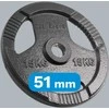 Ketaus olimpinių svarmenų rinkinys 2 x 15 kg, 51 mm skylė, plokštelė su rankenomis, REBEL ACTIVE