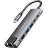 Kruger &amp; Matz Adapteris (HUB) USB tipas C ir HDMI / 2x USB3.0 / 2x USB tipas C / RJ45