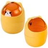 Lean Mini stalo krepšelis su meškiuko dangčiu, oranžinis, 1 L, 16 cm