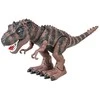 Lean Toys Baterijomis maitinamas Tyrannosaurus Rex vaikščiojantis dinozauras rudas
