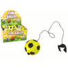 Lean Toys Geltonas PU futbolo kamuolys su tampria juosta, 6 cm