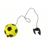 Lean Toys Geltonas PU futbolo kamuolys su tampria juosta, 6 cm