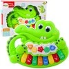 Lean Toys Interaktyvus vaikų pianinas „Krokodilas“ su garsais ir šviesomis