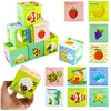Lean Toys Spalvotos kaladėlės su paveikslėliais - 8 vnt.