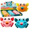 Lean Toys Interaktyvus spalvotas krabas vaikams su spyruokliniu mechanizmu