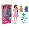 Lean Toys Nėščia lėlė su rožine suknele ir priedais