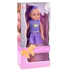 Lean Toys Lėlė su violetine suknele ir šukuosena