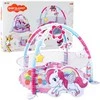 Lean Toys Vaikiškas žaidimų kilimėlis su kamuoliukų baseinu ir maniežu 3 viename su vienaragiu