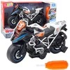 Lean Toys Juodas lenktyninis motociklas su šviesos ir garso efektais