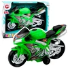 Lean Toys Žaislinis lenktyninis motociklas su šviesos ir garso efektais, žalias