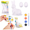 Lean Toys Rinkinys Zuikio putplasčio dekoracijų dažymo rinkinys, 2 kiaušiniai, dažai