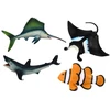 Lean Toys Jūros Gyvūnų Figūrėlių Rinkinys: Ryklys, Delfinas, Rajus, 5 vnt.