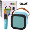 Lean Toys Belaidis karaoke garsiakalbis su mikrofonu K12 RGB mėlynas