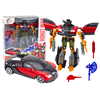 Lean Toys Raudonas žaislas 2in1 robotas-automobilis su ginklais