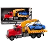 Lean Toys Raudonas evakuatorius su kranu