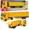 Lean Toys Geltonas transportavimo sunkvežimis su priekaba 58x10x16 cm