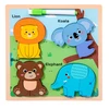 Lean Toys Medinė edukacinė dėlionė su piešimo lenta