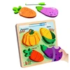 Lean Toys Medinė lavinamoji dėlionė su daržovėmis ir piešimo lenta