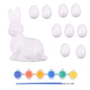 Lean Toys Putplasčio Velykų dekoravimo rinkinys su kiškučiu ir 9 kiaušiniais