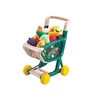 Lean Toys Vaikiškas vežimėlis su daržovių ir vaisių rinkiniu, žalias