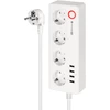 Kruger &amp; Matz Listwa KrugerMatz maitinimo blokas, 4 vokiški lizdai ir 4xUSB 2100 mA, Connect P6 Tuya