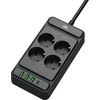Listwa przepięciowa, 4 gniazda 2p+su oraz gniazdami usb a, usb c, 2m, schuko ; kel