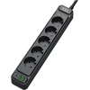 Listwa przepięciowa, 5 gniazd 2p+su oraz gniazdami 2xusb a, 1xusb c, 1,5m, schuko ; kel