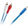 3,5 mm JACK į 2 x RCA kabelis, 5 m, mėlynas