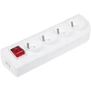 Elgotech Prailginimo laido lizdas x 4 su įžeminimu ir jungikliu, baltas GN-40W
