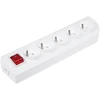 Elgotech Prailginimo laido lizdas x 5 su įžeminimu ir jungikliu, baltas GN-50W