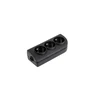 Elgotech Oem Prailginimo lizdas x 3 su įžeminimu juodas GN-30-2