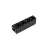 Elgotech Oem Prailginimo laido lizdas x 4 su įžeminimu, juodas GN-40-2