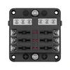 Cabletech Oem FB-6 saugiklių dėžė su neigiamu bėgeliu ir LED