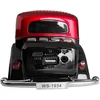 LTC RETRO Bluetooth garsiakalbis WS-1934, 10W, FM radijas, USB, TF, LED ekranas, 1500mAh baterija, raudonas ir juodas