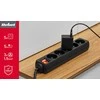 Rebel prailginimo laidas juodas 5 lizdai su jungikliu, 5 m (1.5 mm) laidas