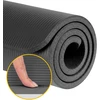 Mata gimnastyczna do ćwiczeń joga, pilates, fitness, 190x115cm, grubość 2cm, materiał NBR, juoda, REBEL ACTIVE