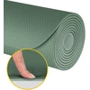 Gimnastikos kilimėlis jogai, pilatesui, fitnesui, 183x61cm, storis 4mm, TPE medžiaga, žalia, REBEL ACTIVE