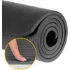 Mata gimnastyczna do ćwiczeń joga, pilates, fitness, 190x100cm, grubość 1,5cm, materiał NBR, juoda, REBEL ACTIVE