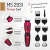 Mesko | Trimmer 5 in 1 | MS 2931 | Cordless | Juodas/Raudona