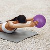 Mini mankštos kamuolys reabilitacijai Pilatesas, 25 cm, su rankine pompa, violetinė, REBEL ACTIVE