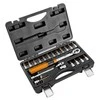 Neo Tools 1/4 colio dvipusis sukimo momento raktas, 5–25 Nm, 21 vnt. rinkinys