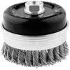 Szczotka Armatūrinis vielinis šepetys su puodeliu, 100 mm, susukta viela, INOX, M14