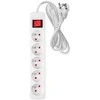 Przedłużacz Prailginimo laidas 5 m, 3 x 1,5 mm2, 5G, baltas, ĮJUNGTA/IŠJUNGTA