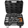 Neo Tools Klucze nasadowe 1/2", 1/4", komplektas 68 vnt., satyna