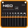 Neo Tools 9 skylmušų rinkinys, skersmuo 2,5–10 mm, oksfordo maišelis