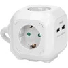 Orno Przedłużacz 4 krypčių prailgintuvas 2P+Z (Schuko), 2xUSB įkroviklis, 1,4 m H05VV-F 3x1,5mm2, baltas