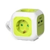 Orno Przedłużacz „Cube“ prailginimo laidas, 4 krypčių (Schuko) su 2xUSB įkrovikliu, 1,4 m, žalias
